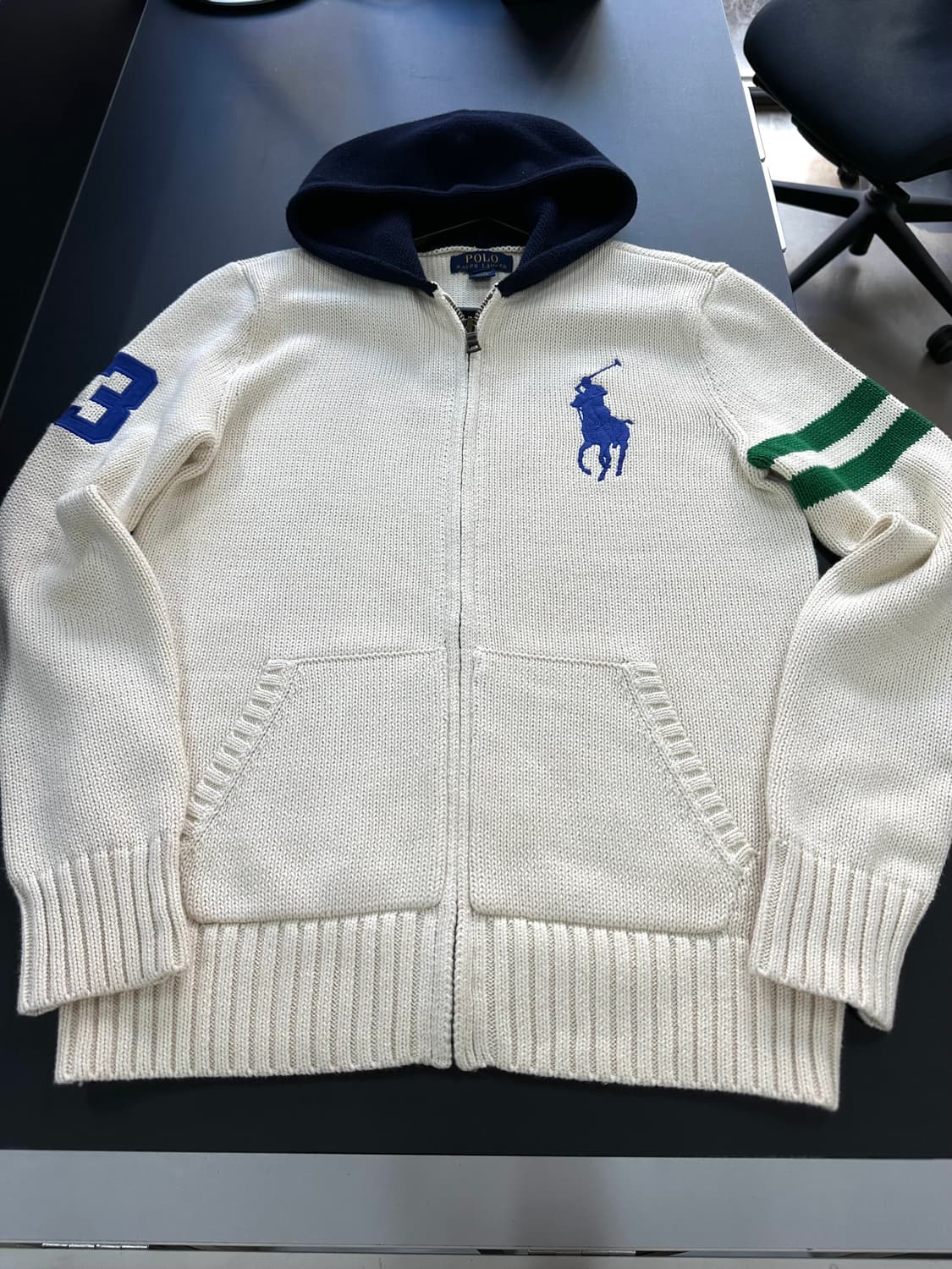 폴로랄프로렌 빅포니 넘버링 니트후드집업 상품이미지5