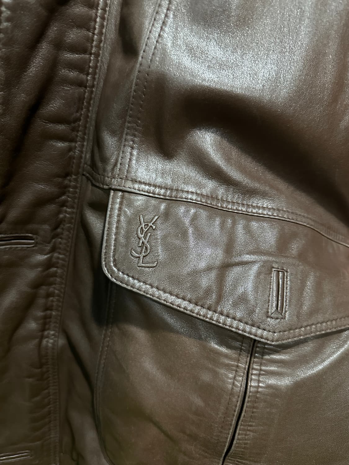 입생로랑 양가죽 아카이브자켓 브라운105 상품이미지4