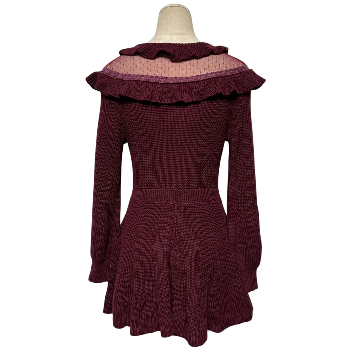 3802 리즈리사 시스루 리본 프릴 니트원피스 상품이미지4