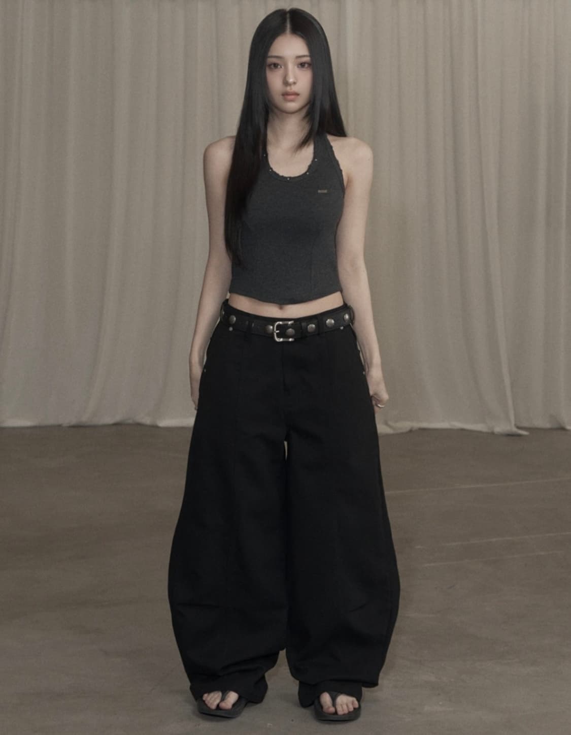 카키포인트 코튼 벌룬 팬츠 Cotton Balloon Pants 블랙 상품이미지2