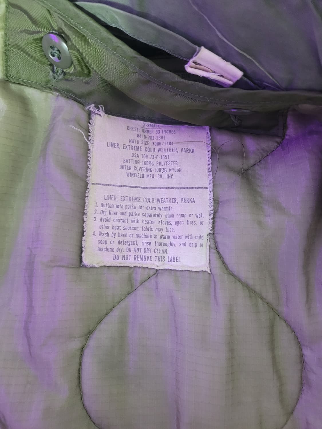 미군 오리지널 m65 피쉬테일 1세대 은지퍼 개파카 알파 인더스트리 xs 상품이미지5