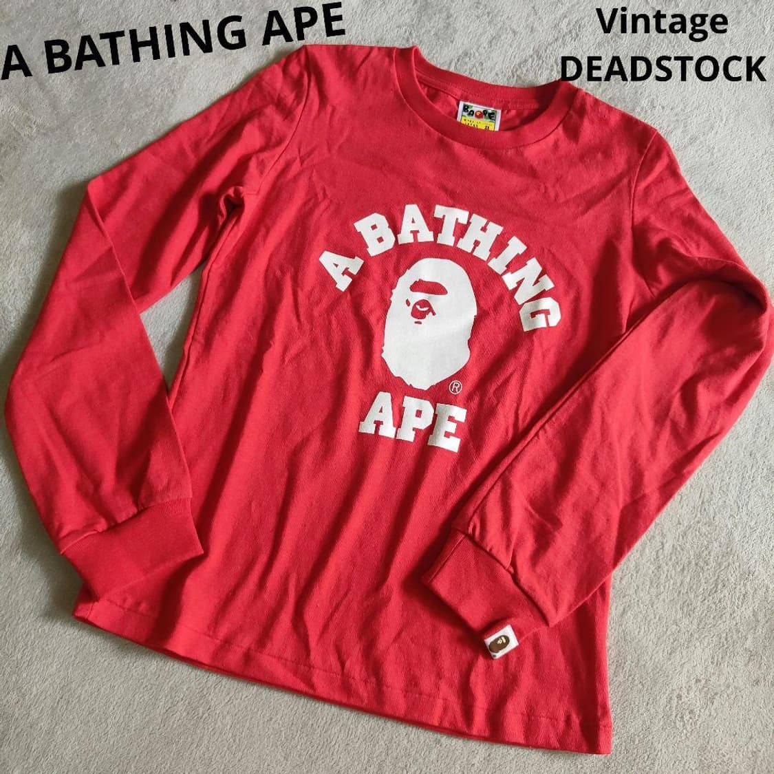 베이프 컬리지 롱슬리브 티셔츠 레드 상품이미지1