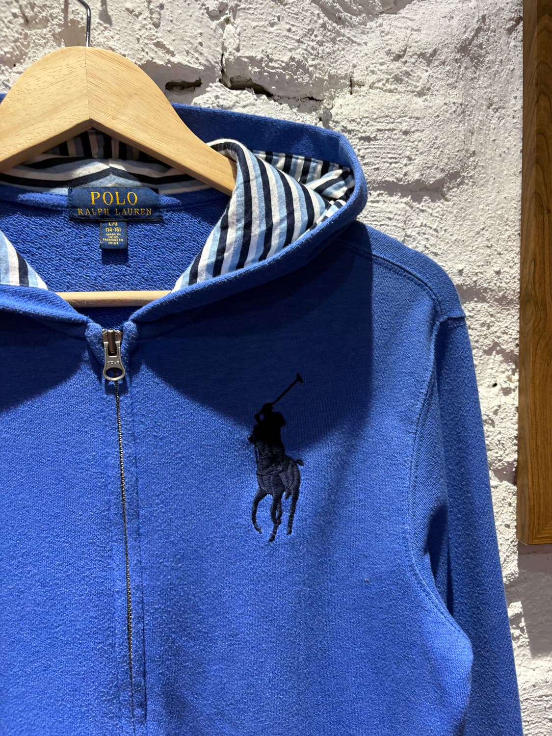 폴로 빅포니 블루 후드집업 상품이미지3