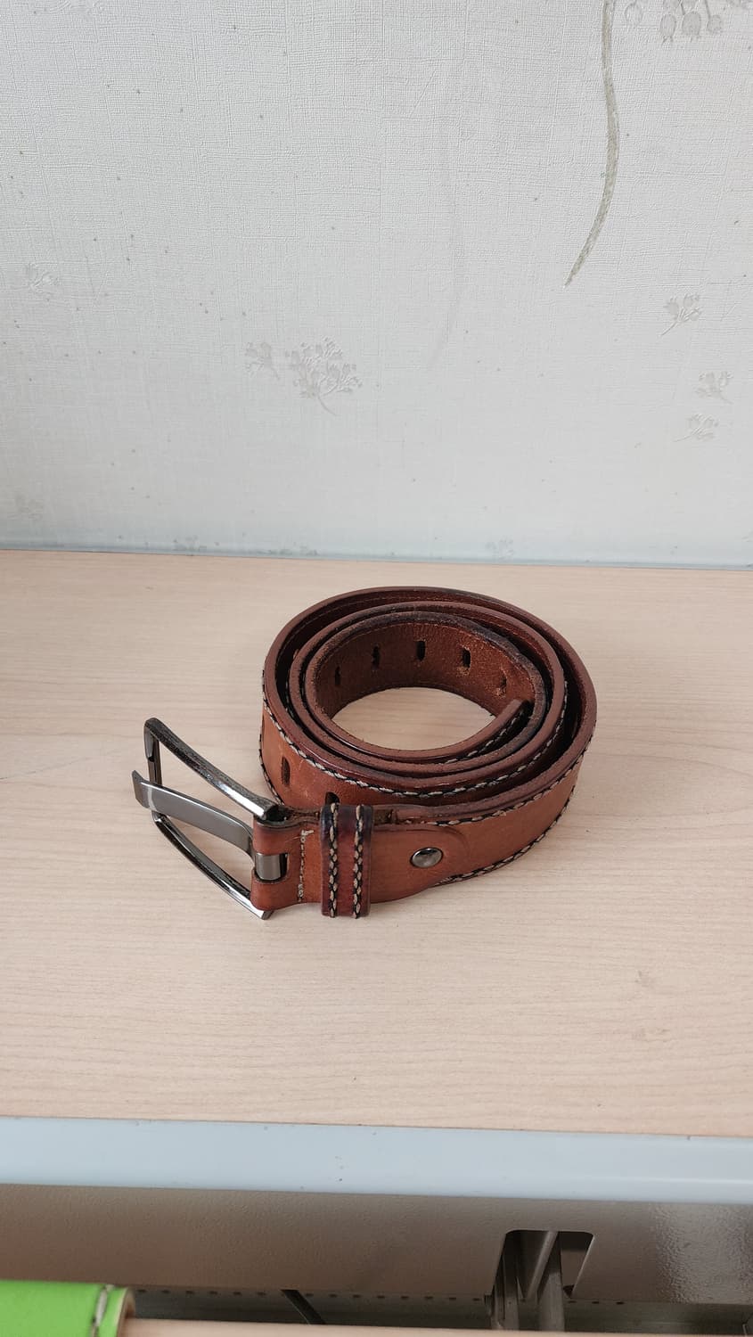 통가죽 벨트 브라운 남성용 상품이미지1