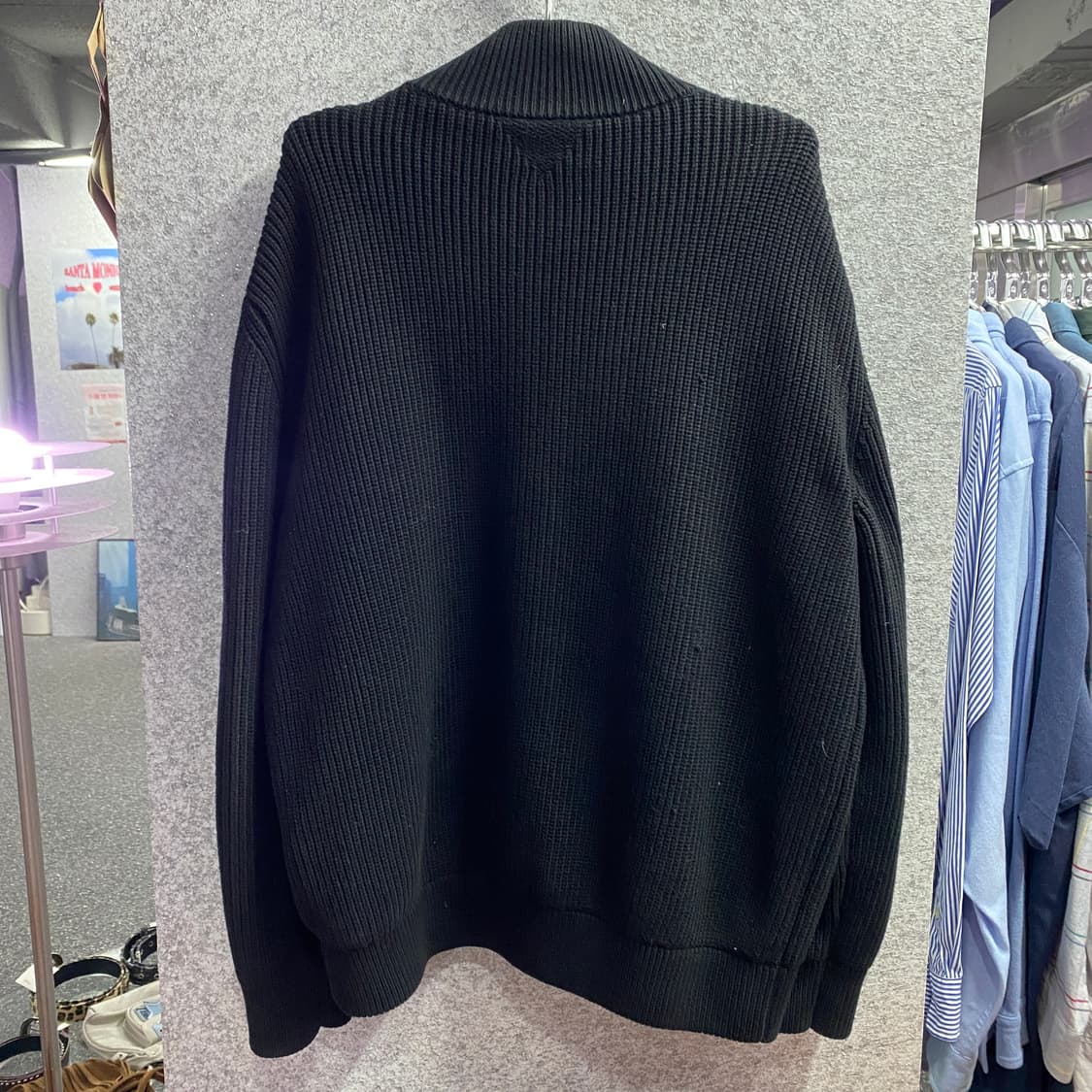 빈티지 풀집 블랙 하찌 니트 집업  B3926 상품이미지3