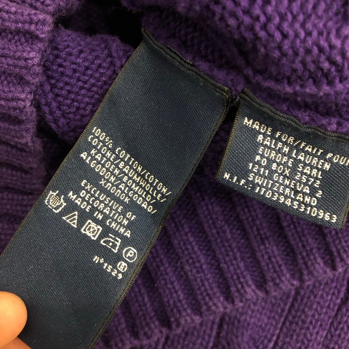 폴로 랄프로렌 여성 퍼플 브이넥 니트 상품이미지5