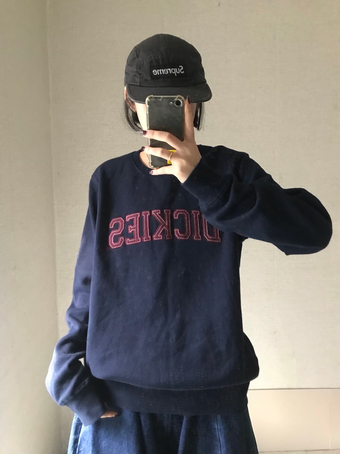 디키즈 네이비 빅스티치로고 맨투맨 상품이미지2