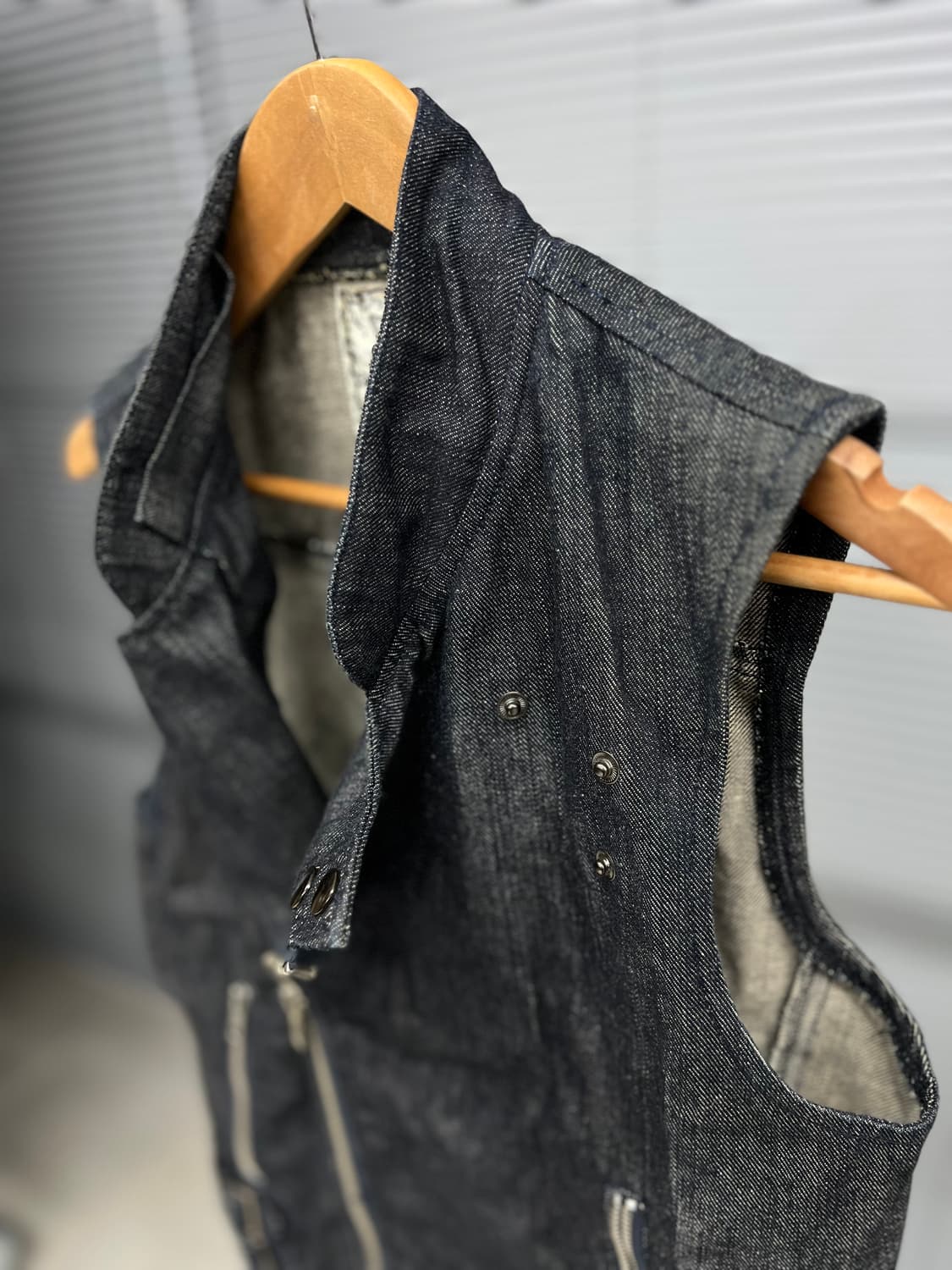 워싱 지퍼 조끼  상품이미지2