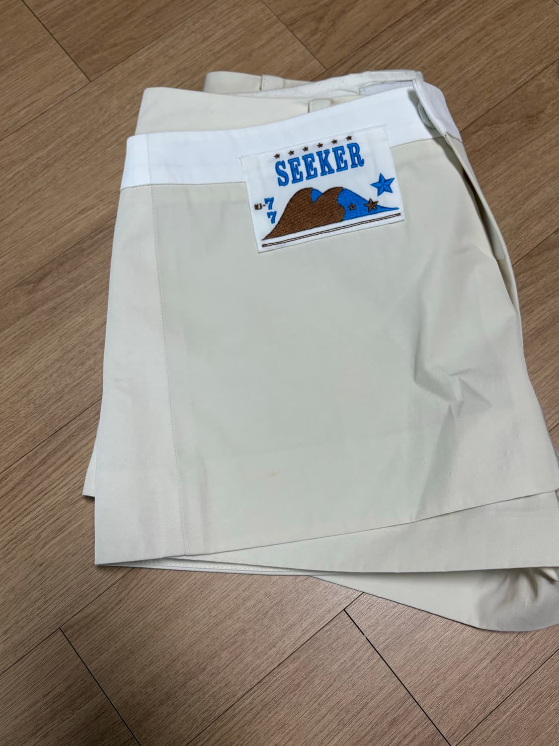 기준 kijun Wrap Shorts Ivory 랩숏 랩스커트 M사이즈 상품이미지9