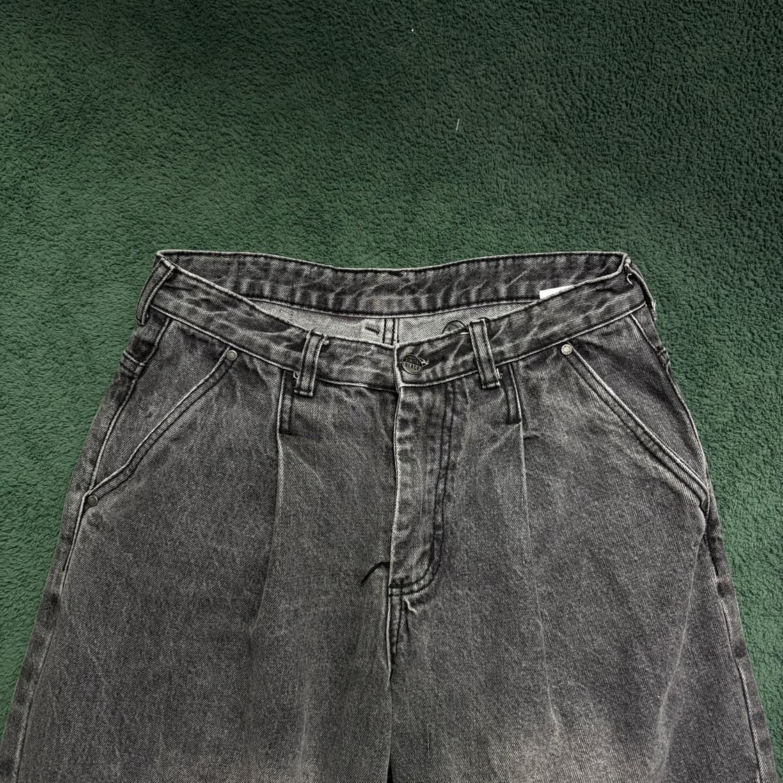 빈티지 흑청 와이드 데님 팬츠 상품이미지4