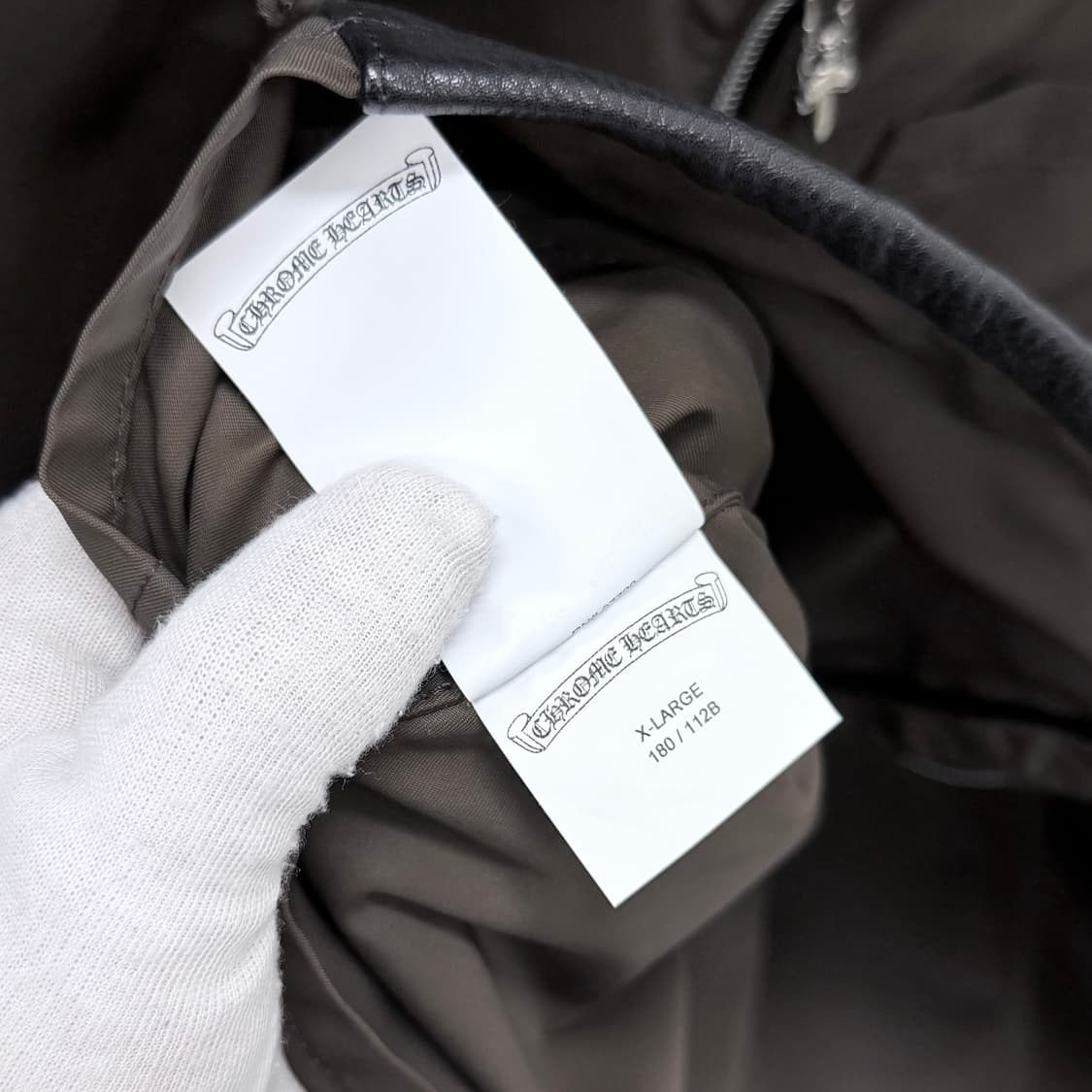 [S+급/XL] 크롬하츠 나일론 레더패치 집업 반팔 셔츠 브라운 상품이미지9