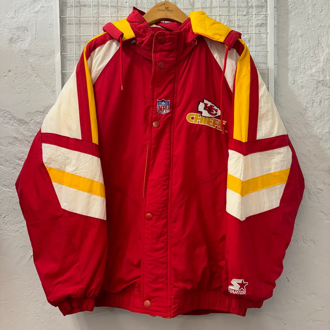 NFL X 스타터 90s 올드스쿨 캔자스시티 치프스 패딩 자켓 M 상품이미지2