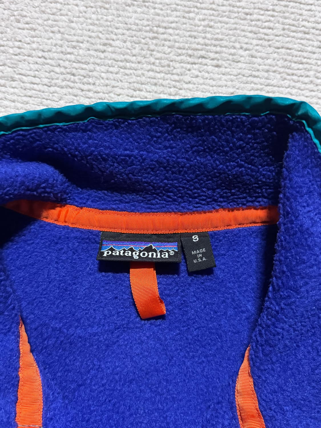 90s USA 파타고니아 신칠라 스냅티 블루퍼플 S 상품이미지5