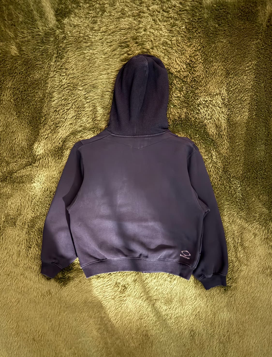 [M] MSCHF 미스치프 와플 믹스드 패널 후드 집업 블랙 상품이미지7