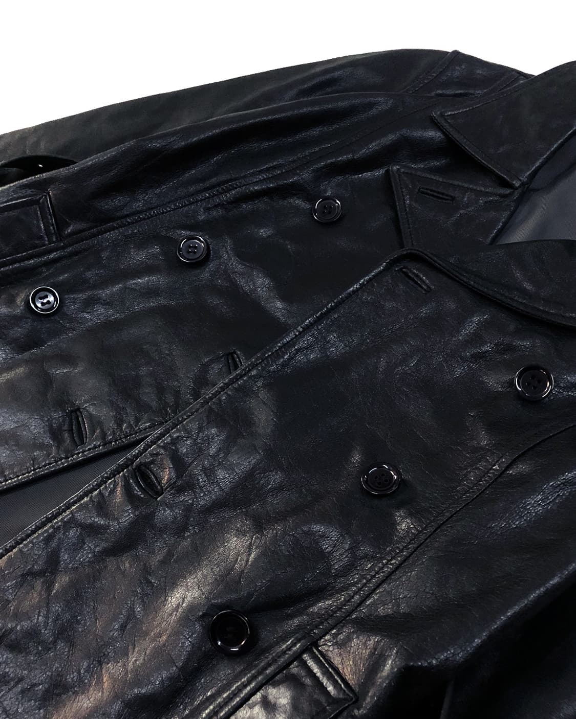 Vintage 소가죽 더블버튼 자켓  상품이미지7