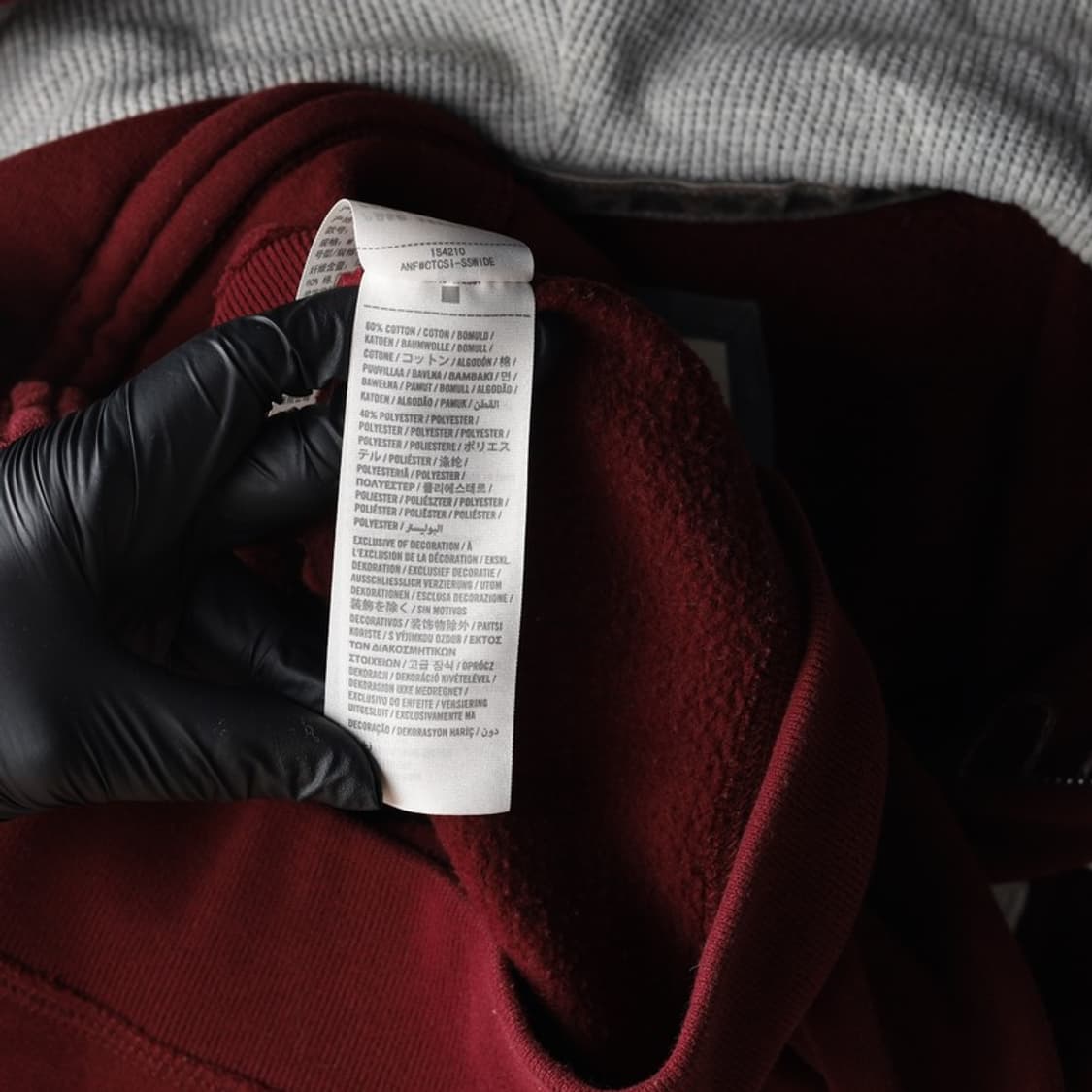 아베크롬비 버건디 레터링 후드 집업 M 상품이미지6