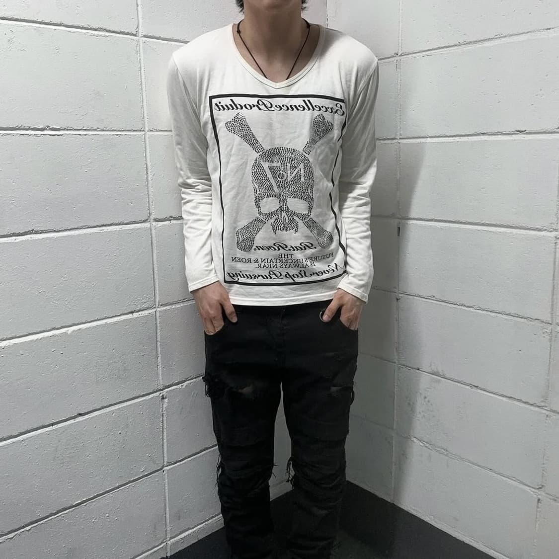 Roen skull printing sleeve 상품이미지1