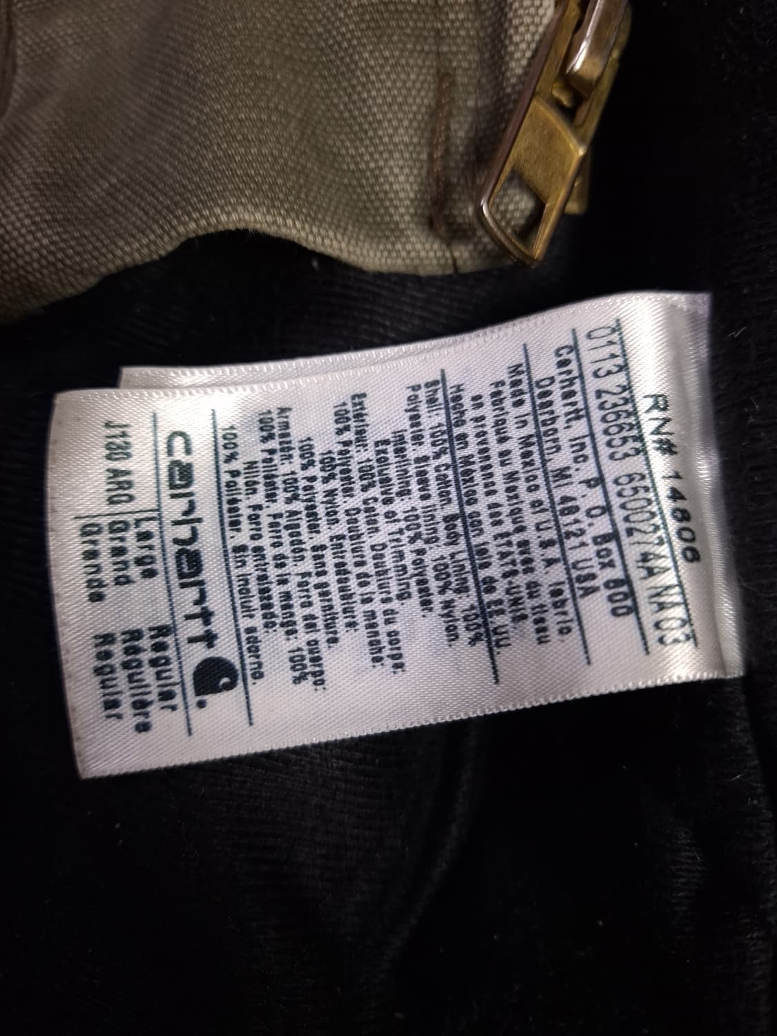 오리지날 구형 칼하트 J-130 모스그린 덕액티브 후드자켓 상품이미지5