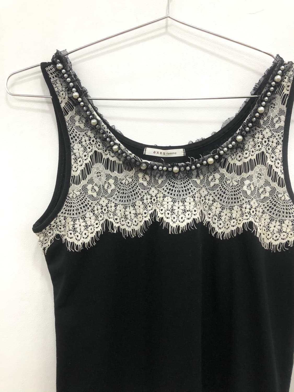 AXES FEMME bead lace sleeveless top 상품이미지4