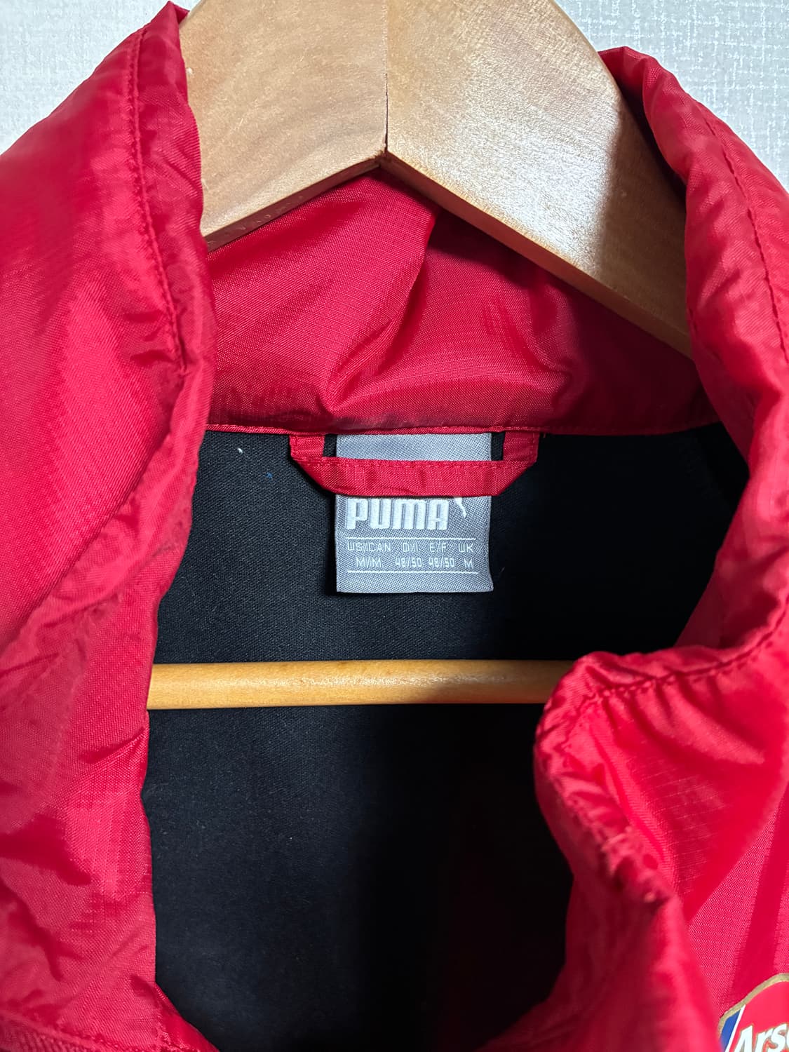 빈티지 아스날 바람막이 레드/블랙 M 상품이미지3