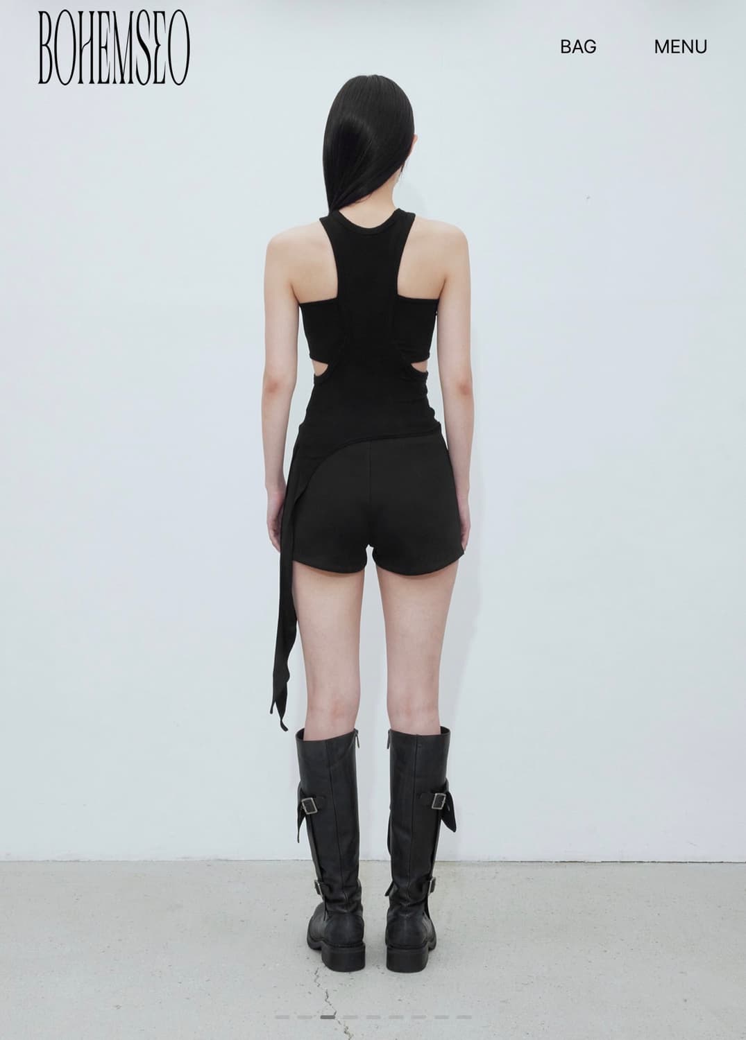 보헤미안서울 trimmed tank top black 상품이미지3