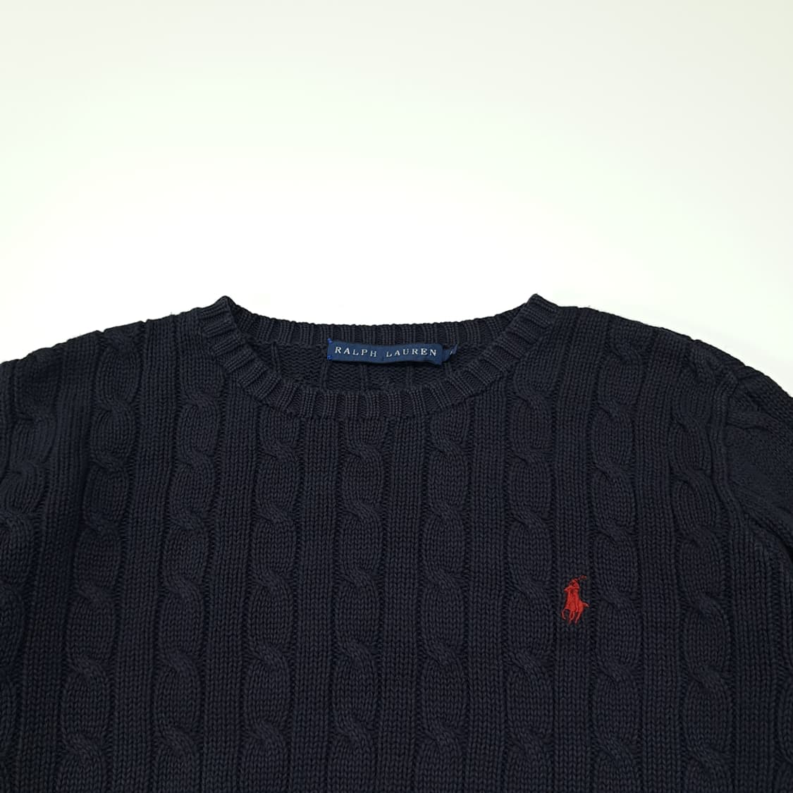 CL263 M 폴로 00s 코튼 레드포니 케이블 네이비 니트 스웨터 상품이미지2
