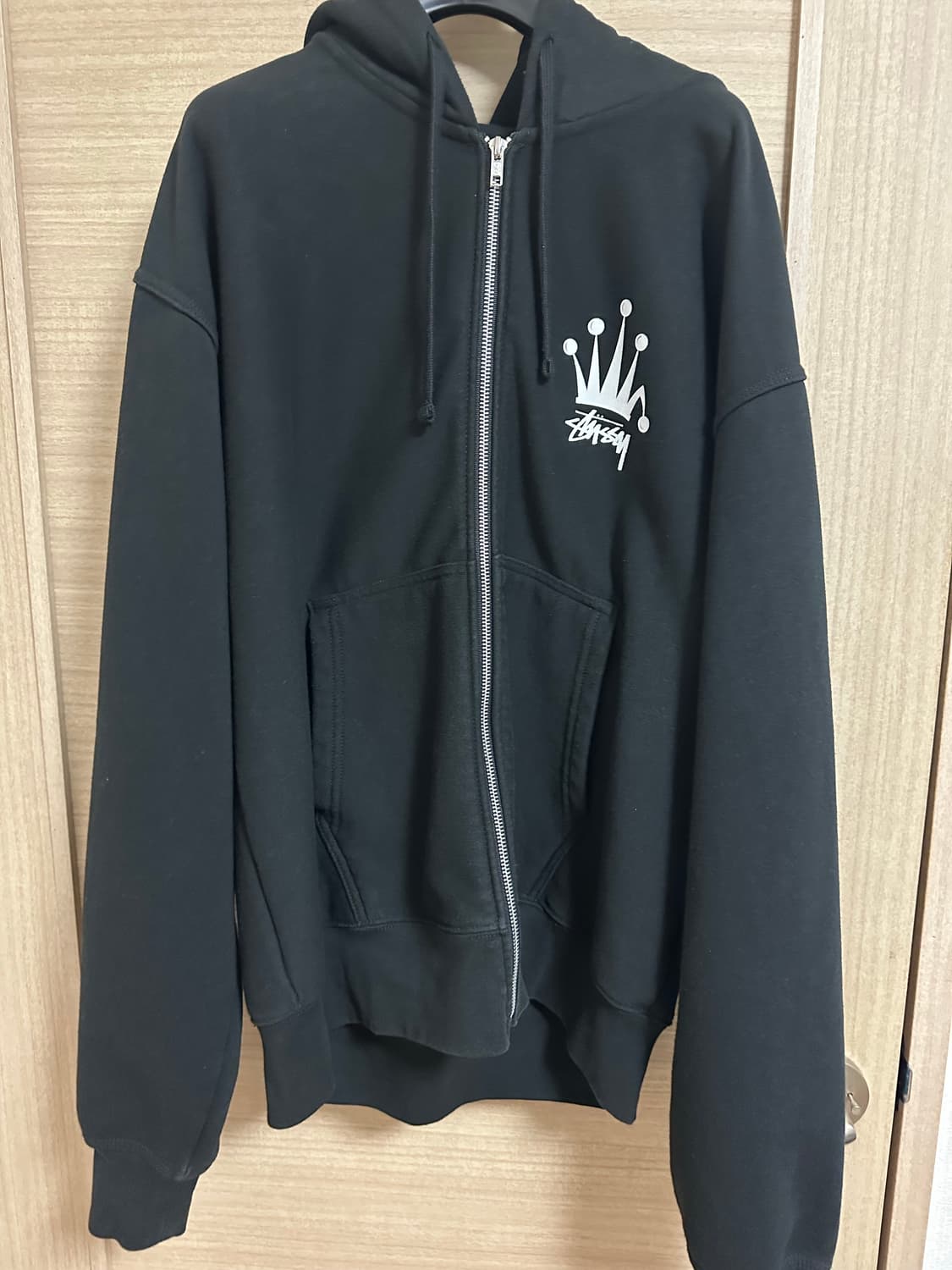 스투시 리갈 크라운 후드집업 블랙 L 상품이미지1