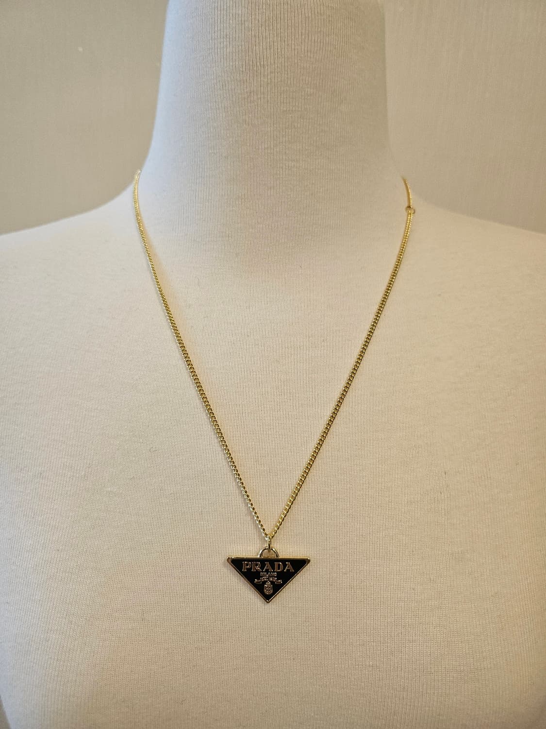프라다 업사이클링 체인 목걸이 금장 상품이미지6
