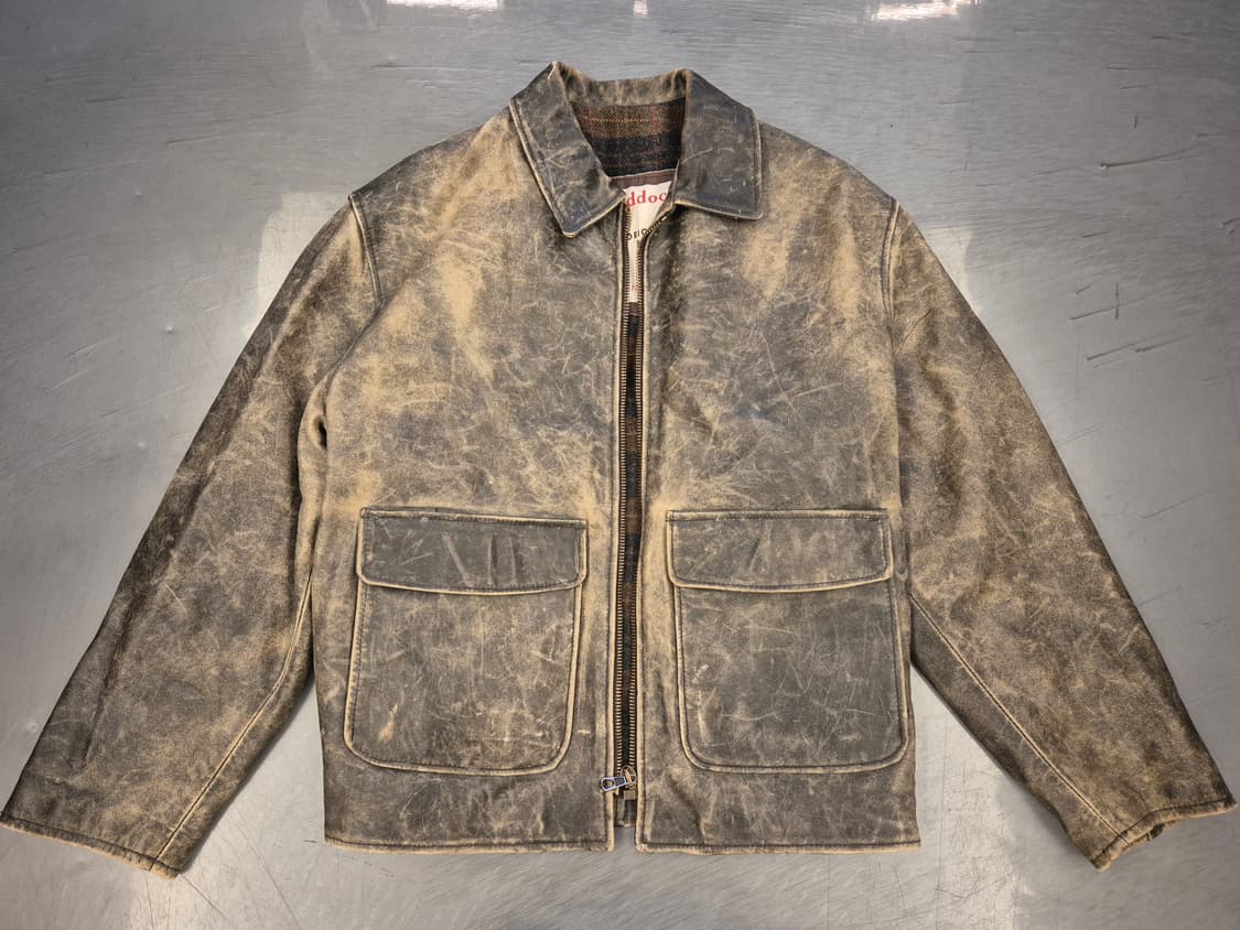 90s Henry Maddock hard faded 레더 자켓 상품이미지1