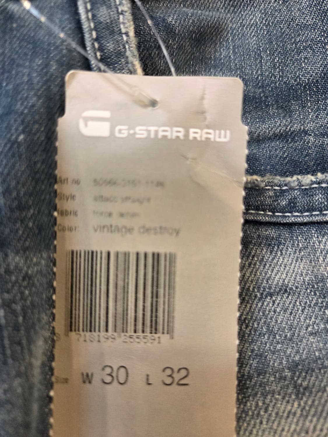 G-Star Raw 3301 데님 청바지 데미지진(W30/L32) 상품이미지10