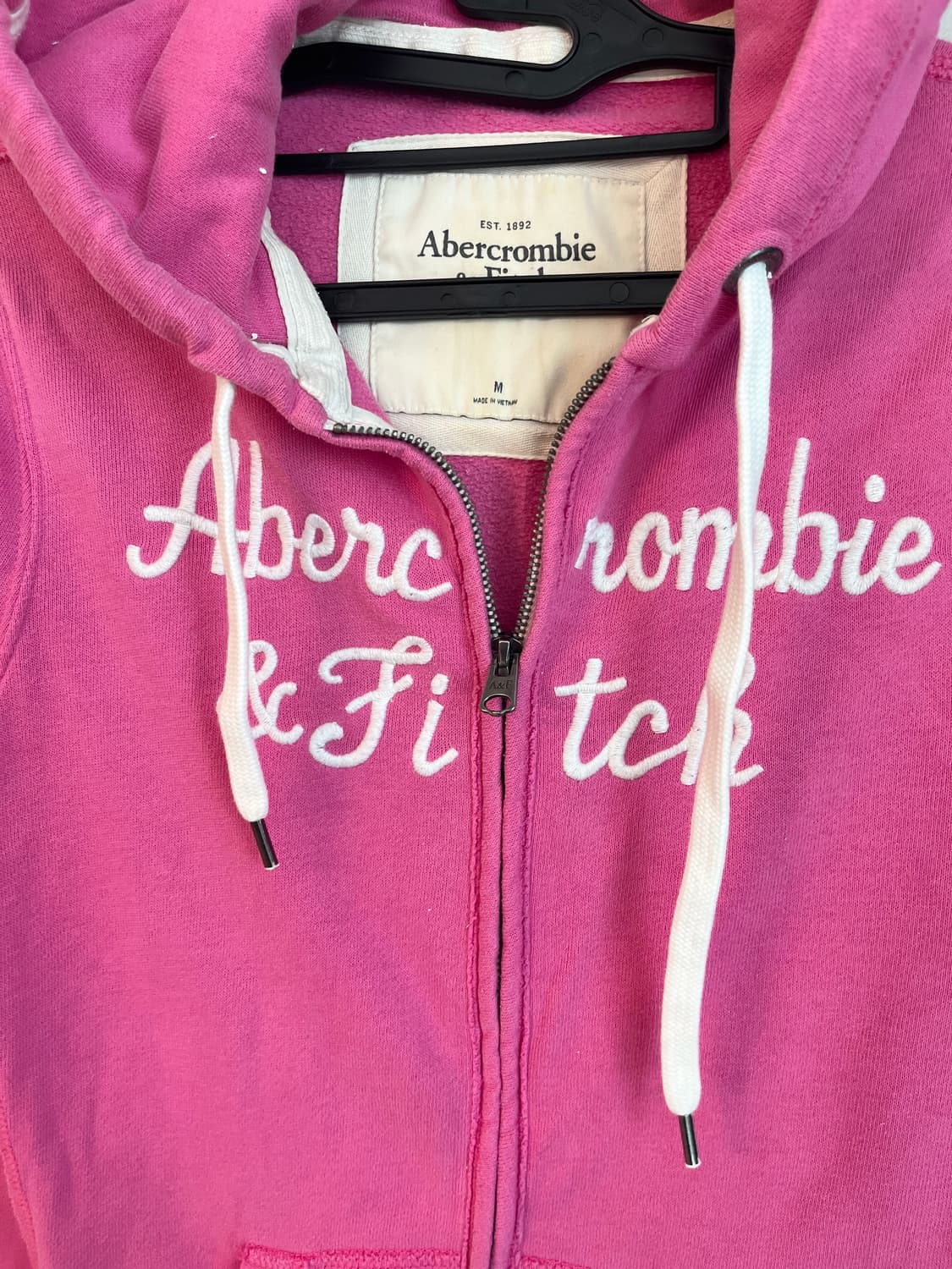 아베크롬비 스펠로고 딱붙핏 딸기우유 후드집업 [M] 상품이미지4