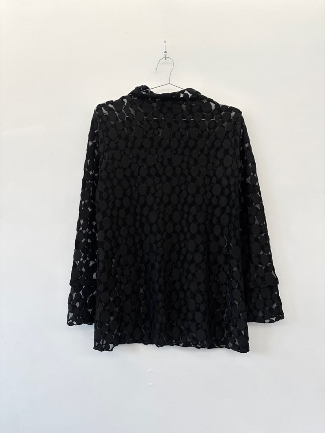See - through dot layered top / black 상품이미지1