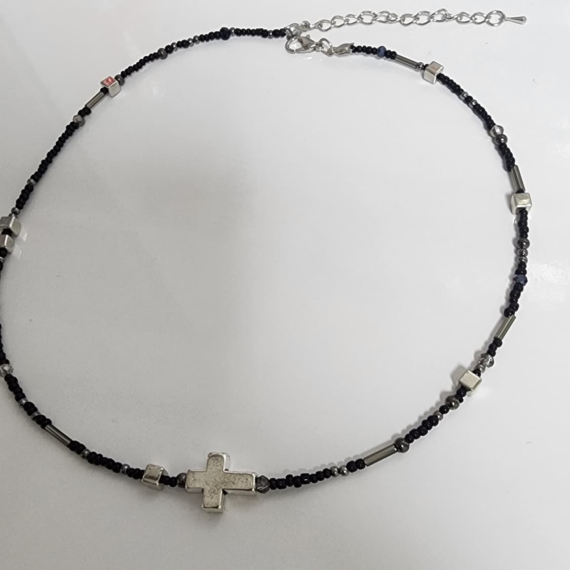 남자 십자가 포인트 블랙목걸이 상품이미지2