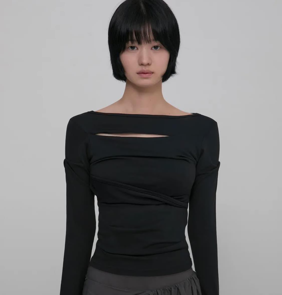 플레어업 Asymmetrical Draped 롱슬리브 상품이미지1