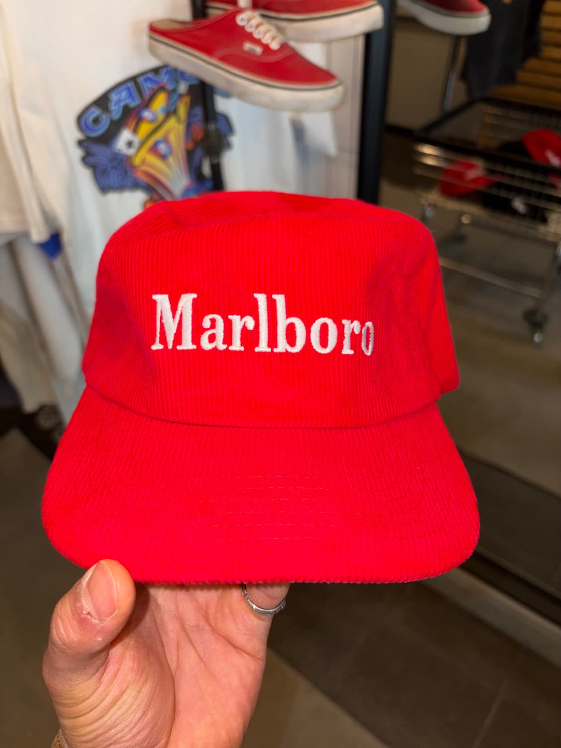 Marlboro logo corduroy trucker cap 상품이미지6