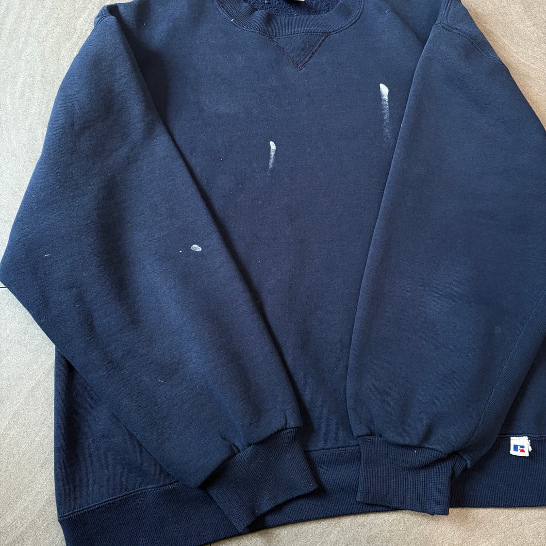 90년대 미국 생산 러셀 블랭크 네이비 스웻셔츠 상품이미지9