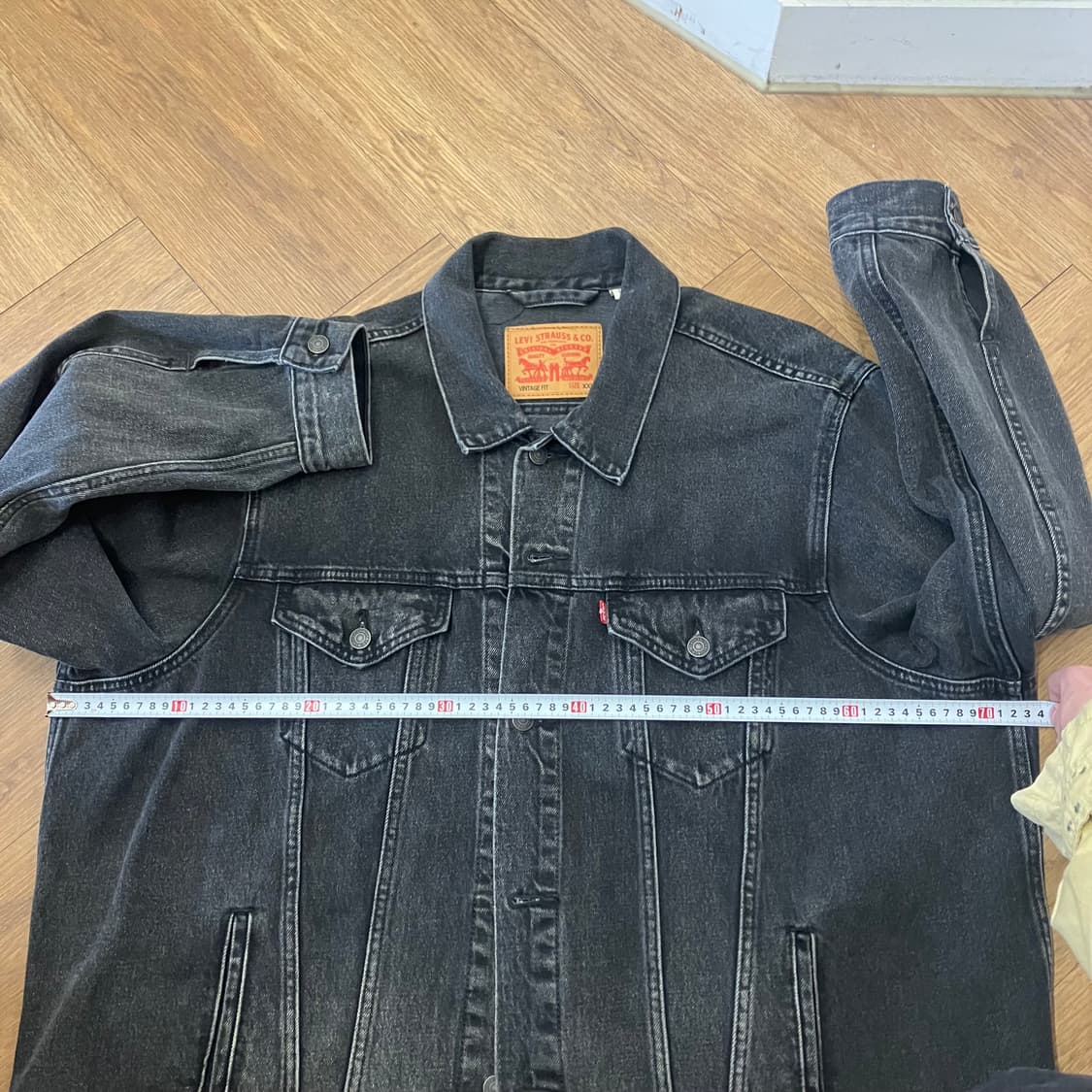 N143 2XL 리바이스 흑청 블랙 데님 트러커 청자켓 상품이미지5