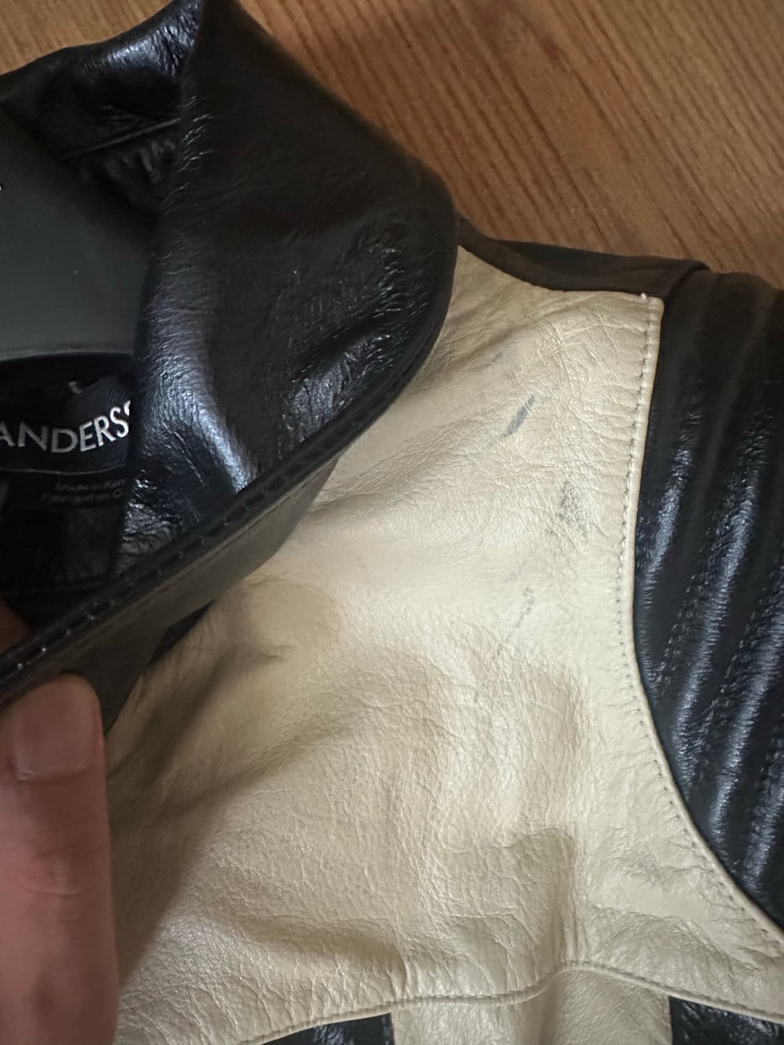 앤더슨벨  체커보드 패치워크 라이더 자켓 L 상품이미지3