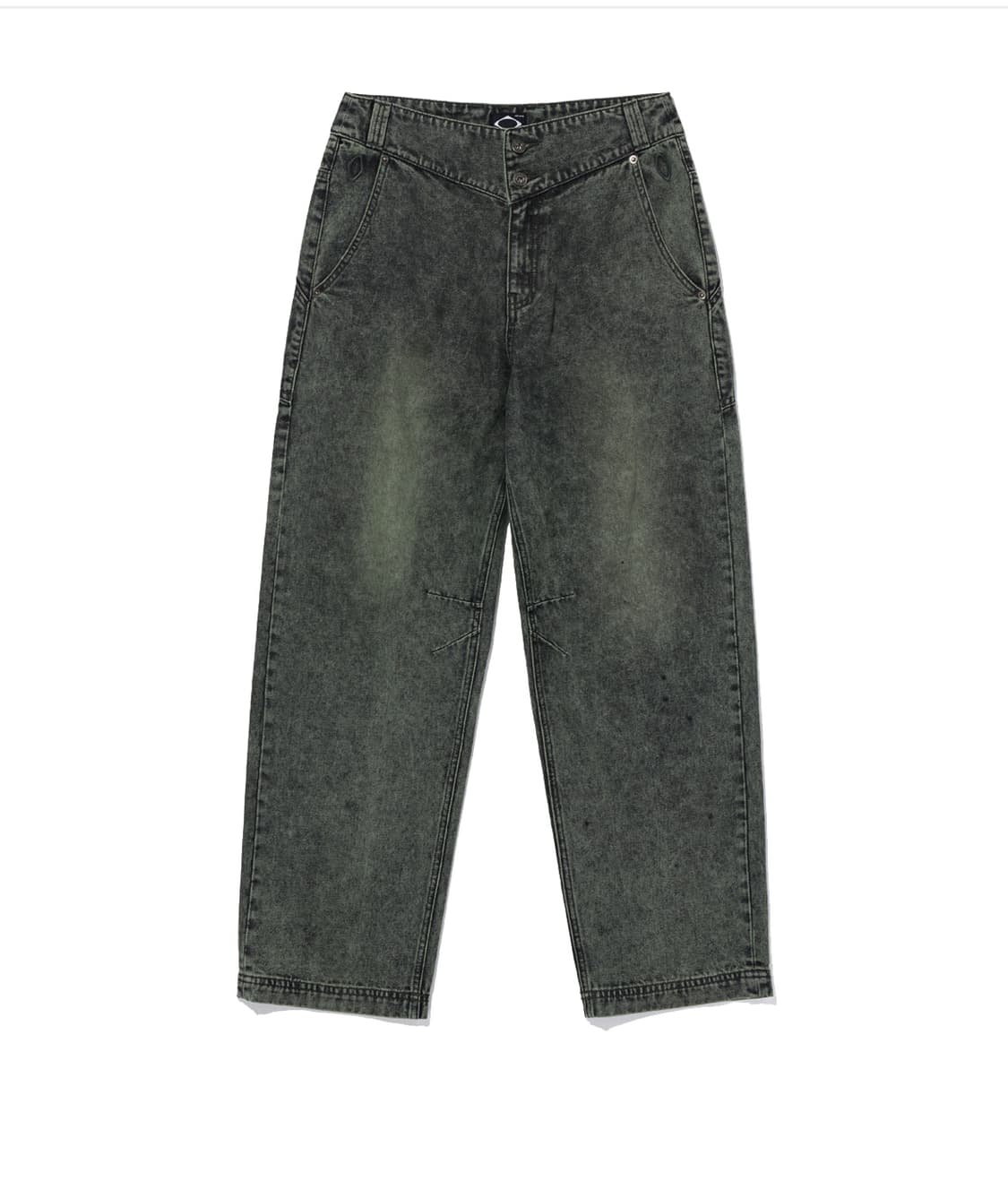 미스치프 워시드 슬라우치 팬츠 워시드블랙그린 상품이미지1