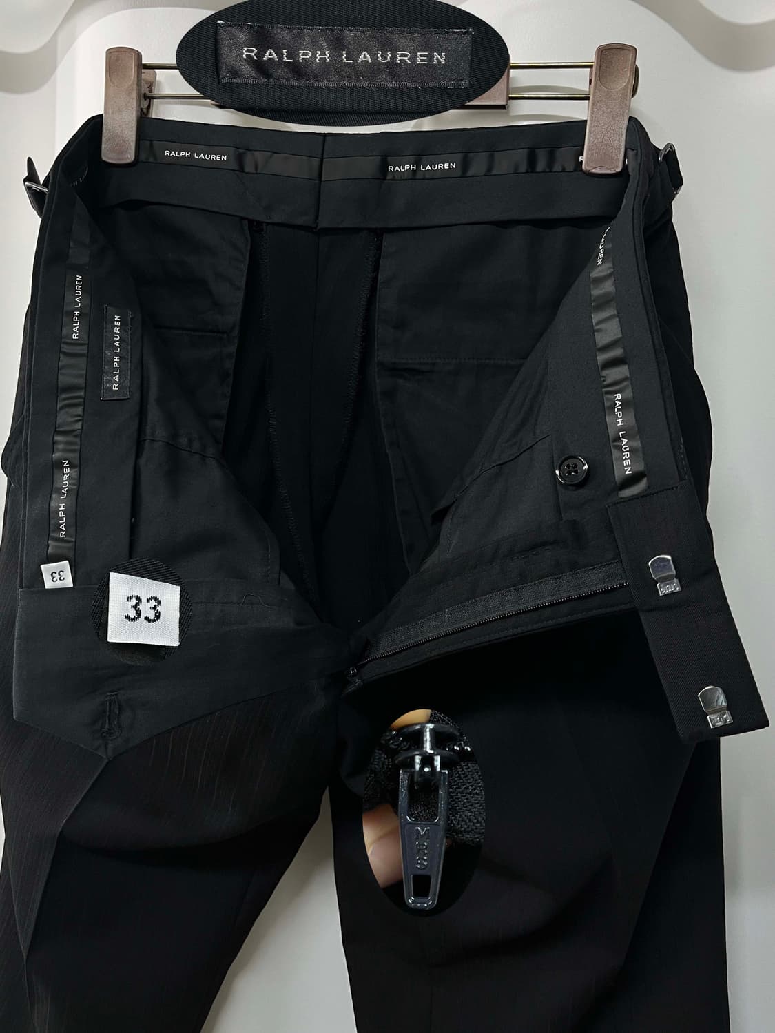 폴로 랄프로렌 이태리 메이드 블랙라벨 어드저스트 트라우저 울 팬츠 상품이미지3