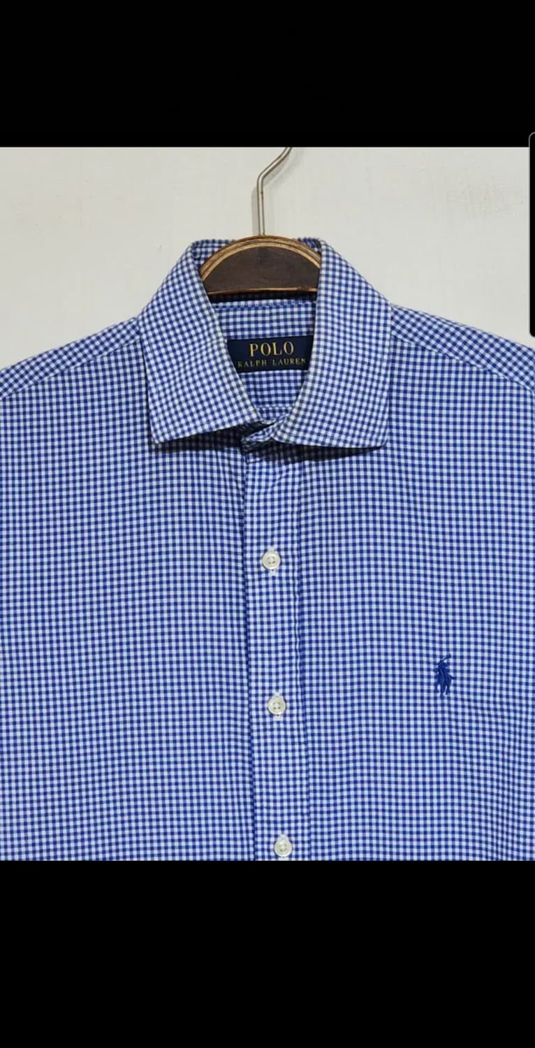 (S) 랄프로렌 폴로 셔츠 체크 남방 로고 캐주얼  상품이미지2
