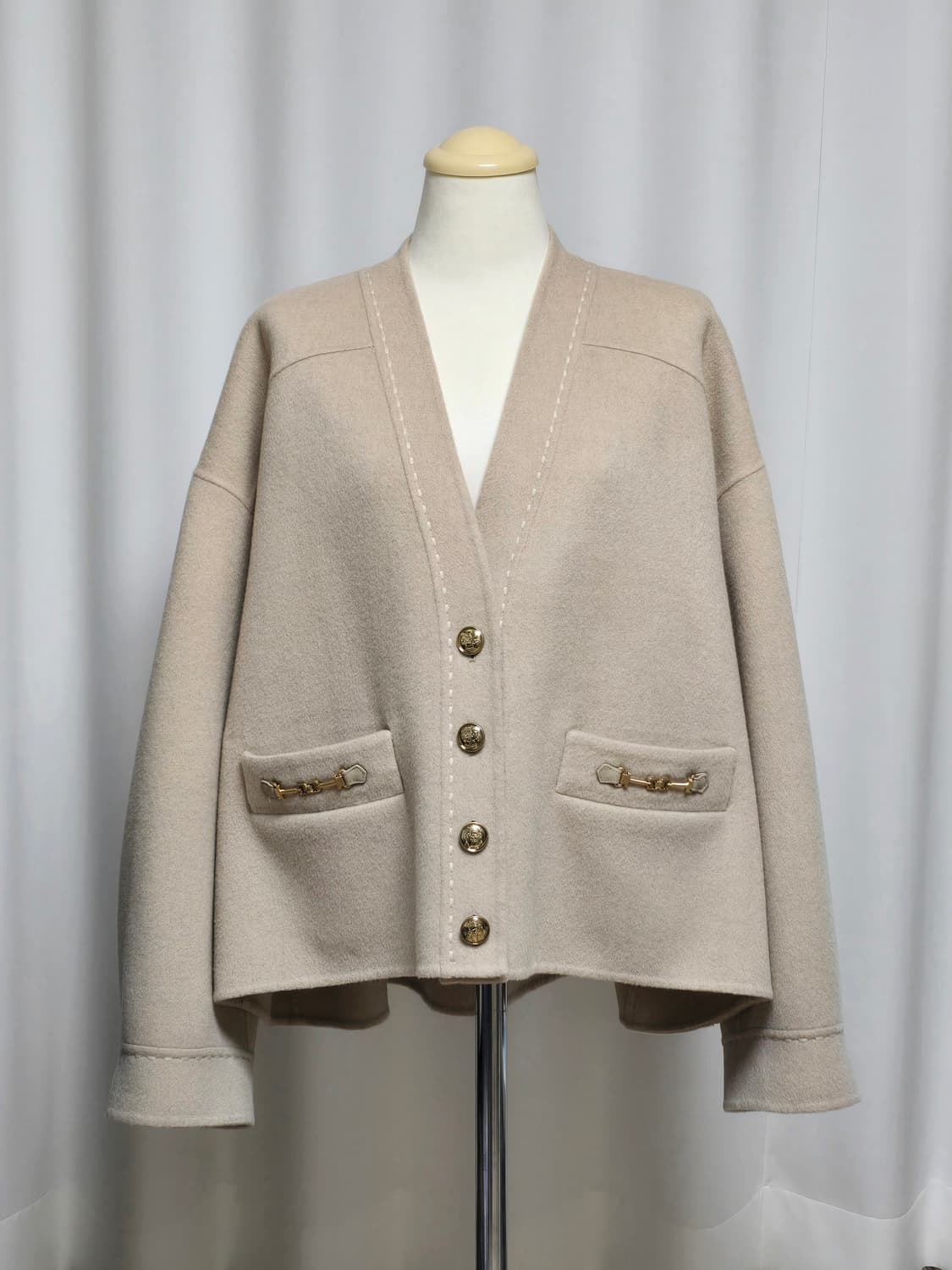 (한섬) 시스템 체인 디테일 울캐시미어 자켓 상품이미지4