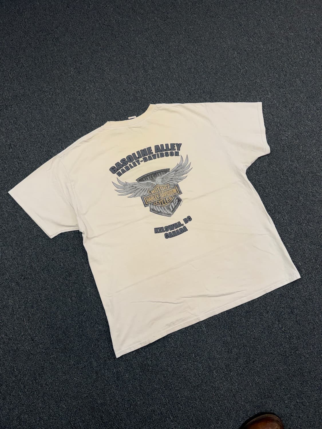 L) 할리데이비슨 빈티지 캐나다 독수리 프린팅 반팔 티셔츠 상품이미지5