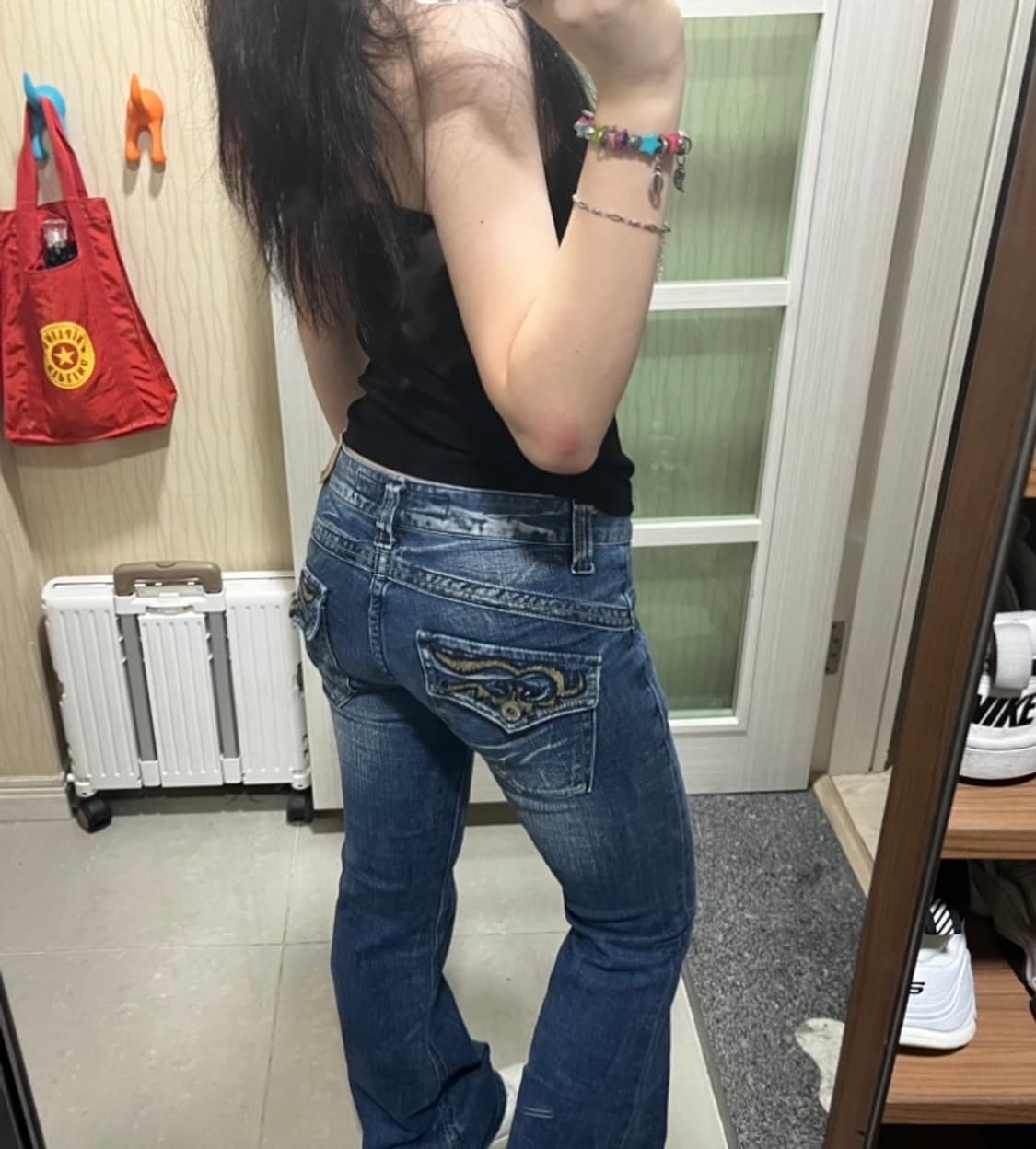 로우라이즈 플레어 진 부츠컷 청바지 상품이미지2