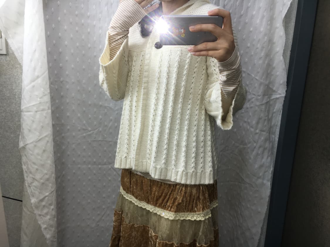 아이보리 투버튼 후드 가디건 상품이미지5