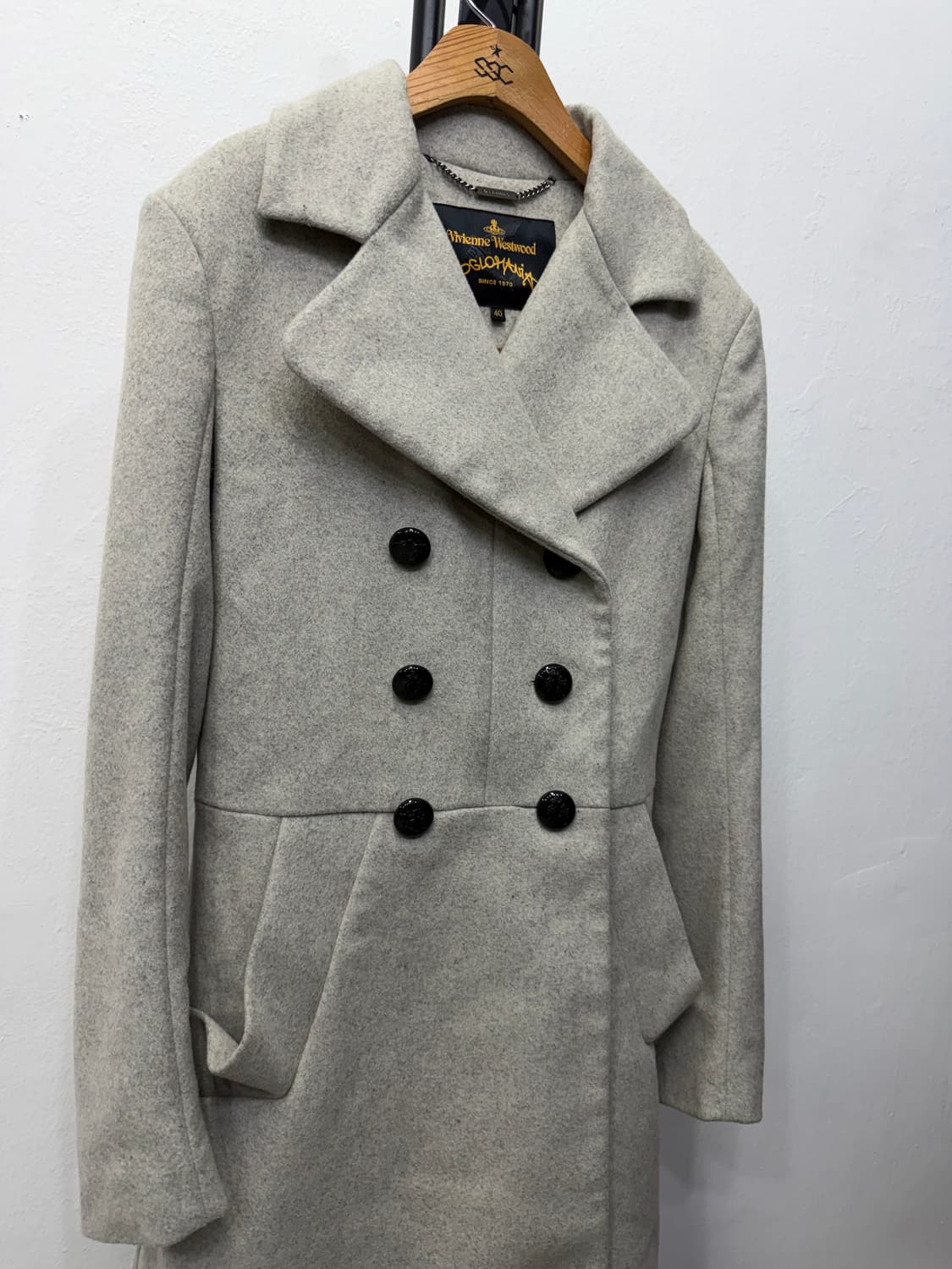 정품) 비비안웨스트우드 그레이 더블 코트 40 상품이미지2