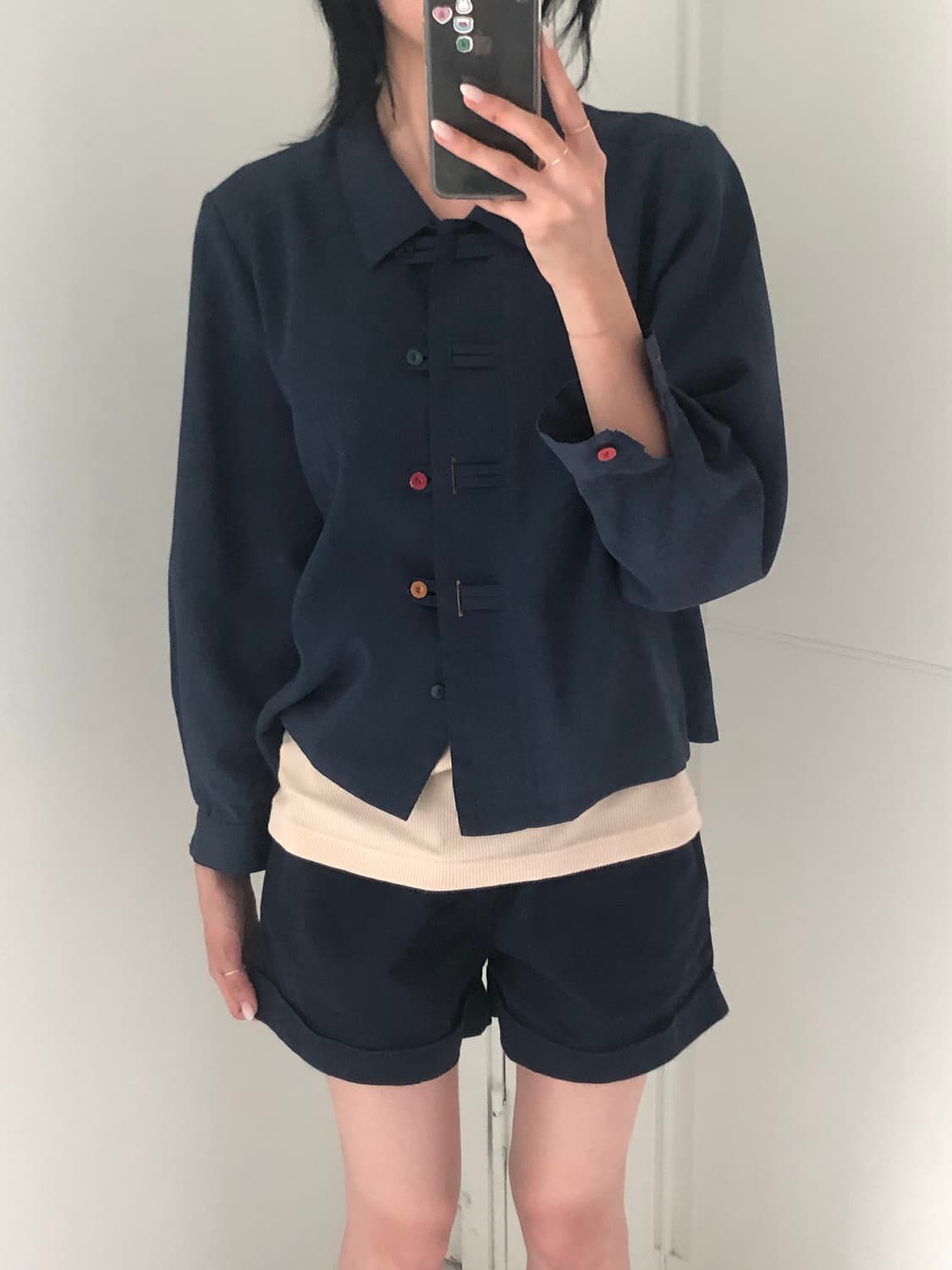 일본빈티지 컬러버튼 셔츠 자켓 상품이미지1