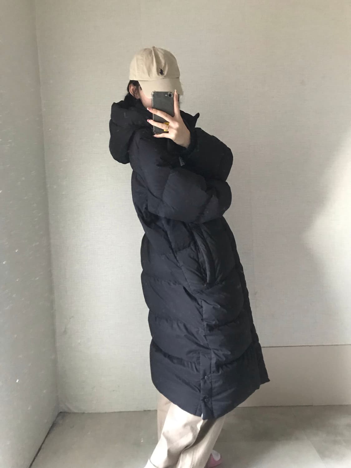 노페 블랙 롱패딩 상품이미지4
