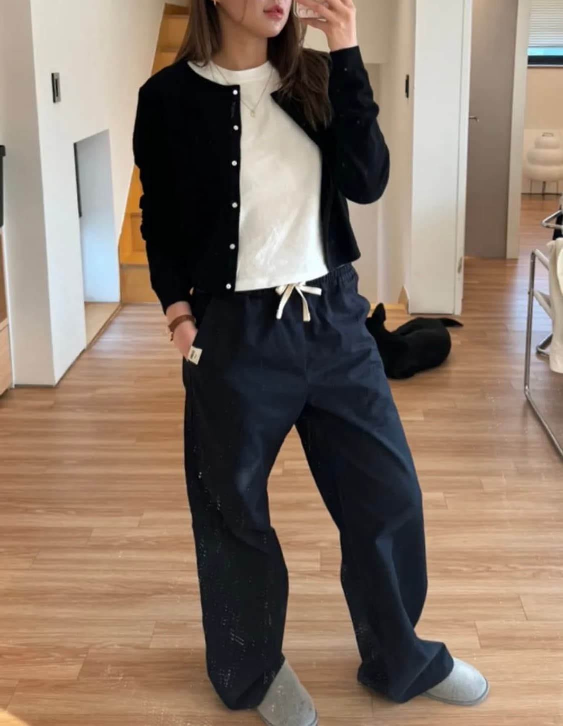 G CLASSIC COTTON TWILL PANTS (BLACK) 상품이미지1