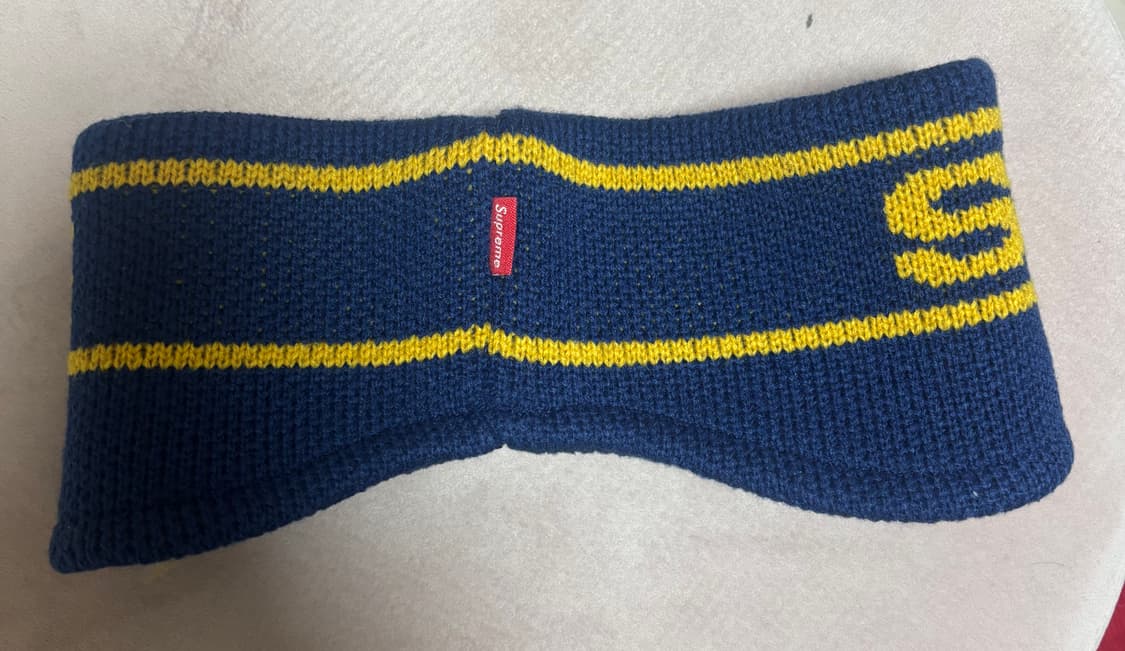 슈프림 콘트라스트 로고 헤드밴드 네이비 25FW 상품이미지2